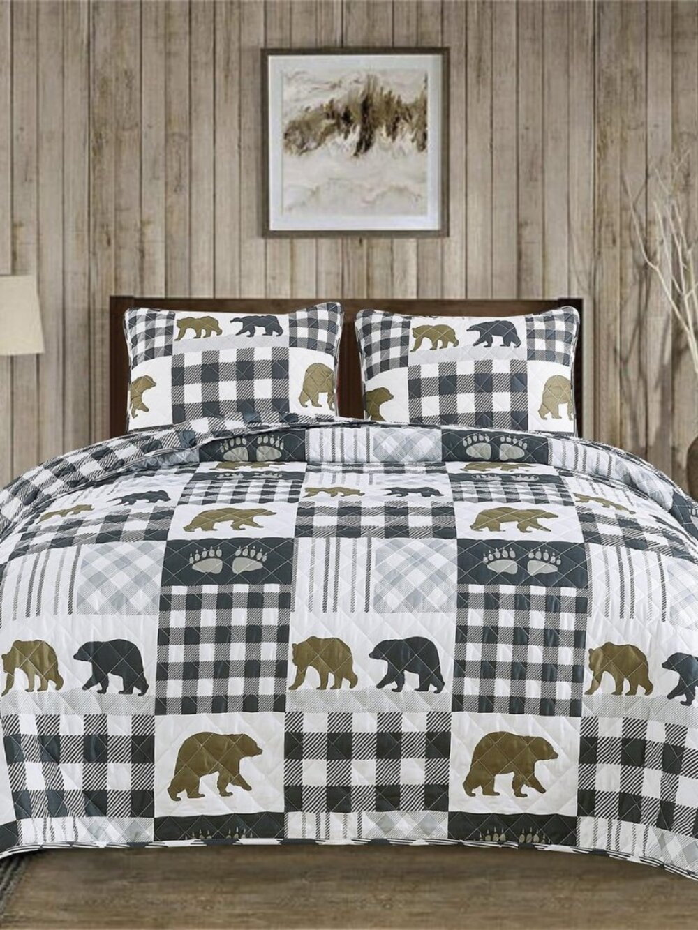 Rustic Quilts Full/Queen Size | 3-Piece Cabin Comforter Set with Shams